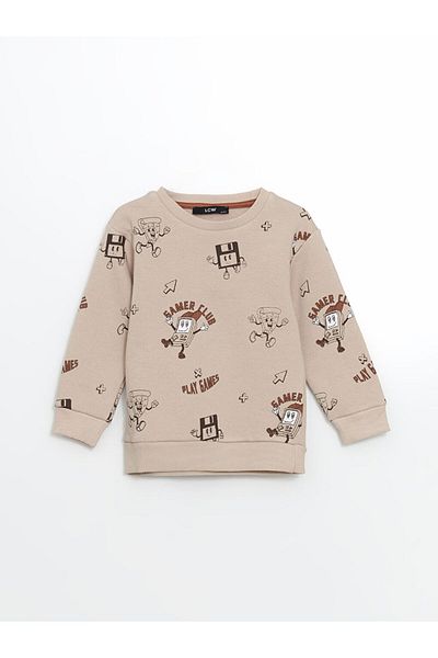 LC Waikiki Crew Neck Printed Baby Boy Tracksuit Set