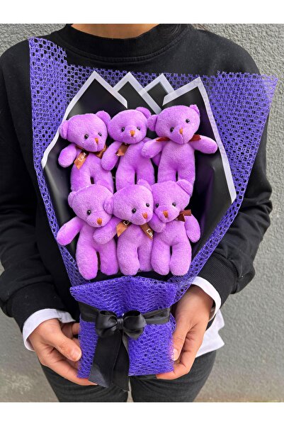 lenostra Mor Ayıcık Buketi - Sevgiliye Hediye - Dogum Gunu Hediyesi - Ozur He...