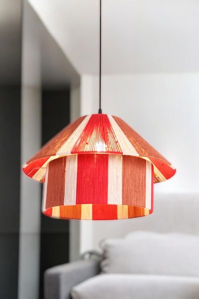 oceanpoint Handmade Thread Woven Chandelier Multicolor Modern Design Decorative Bohemian Pendant Lamp (50cm)