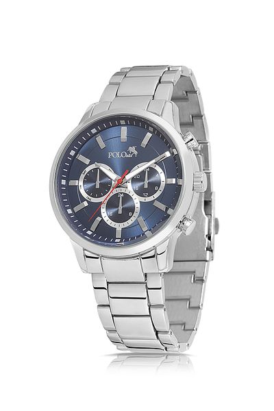 Polo Air Classic Men's Wrist Watch Silver Navy Blue Color Pl-0968E2X