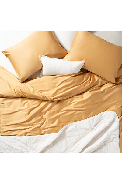 Zsa Zsa Zsu طقم غطاء لحاف ساتان قطن 100% مقاس King 300 Tc مقاس 240 × 220 سم أصفر