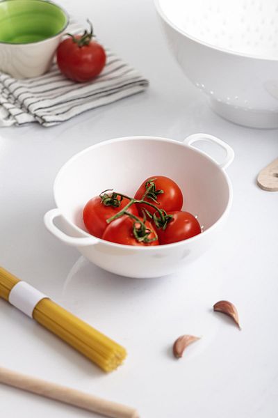 AC BOX Acrylic White Mini Rice Strainer & Pulses Strainer (3 Water Cups Size)
