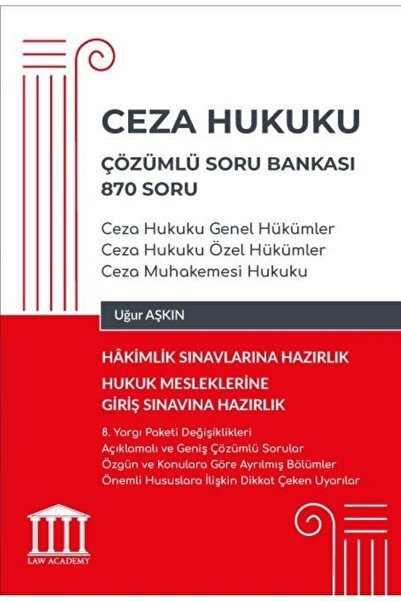 Adalet Yayınevi CEZA HUKUKU Çözümlü Soru Bankası 870 Soru - Genel Hükümler, Ö...