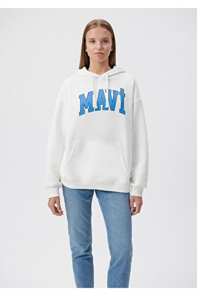 Mavi M1600361-81964-Fw Logo Hooded Sweatshirt Broken Women's Sweatshirt