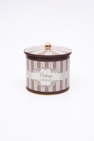 EVLE Eleagance Patterned Food Storage Container - Metal Storage Container 17.5 Cm X 15.5 Cm Er146-6b