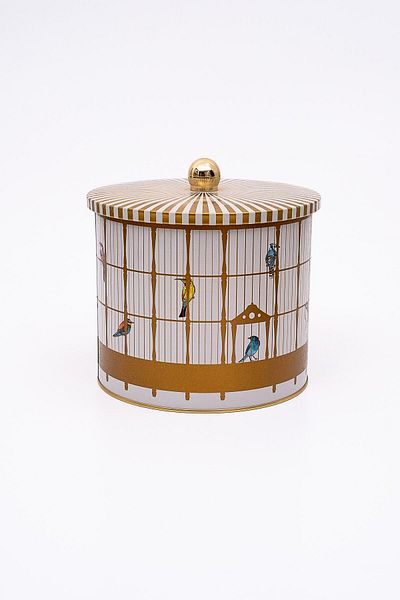 EVLE Bird Cage Patterned Food Storage Container - Metal Storage Container 17.5 Cm X 15.5 Cm Er146-t7