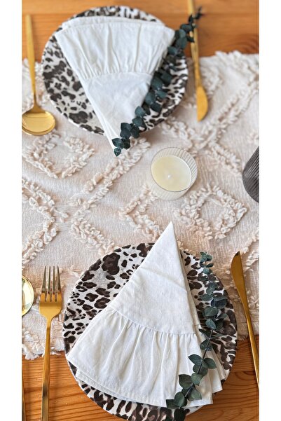 EVYA Beige Color Punch Embroidered Runner - 40X110 Cm, Washable, American Service Care