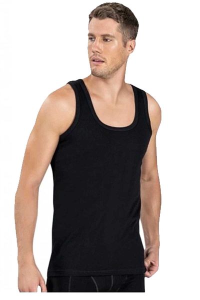 Belifanti Collection Men's Cotton 6-Piece Black Undershirt and 6-Piece Black Boxer 12-Piece Set
