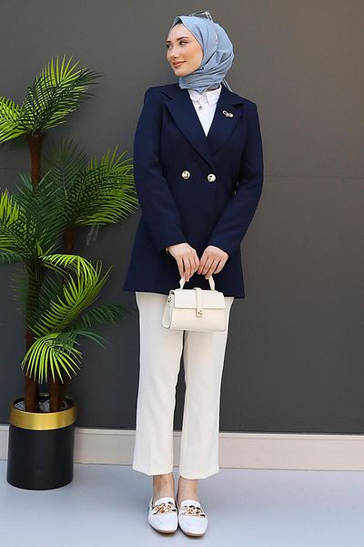 GİZ AGİYİM Μπουφάν με διπλό κουμπί Navy Blue