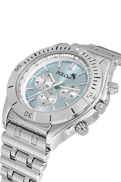 Polo Air Men's Silver-Blue Wristwatch - Pl-0898E2X