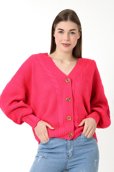 Devinka Жіночий светр з плетеними рукавами та балонними рукавами з трикотажу