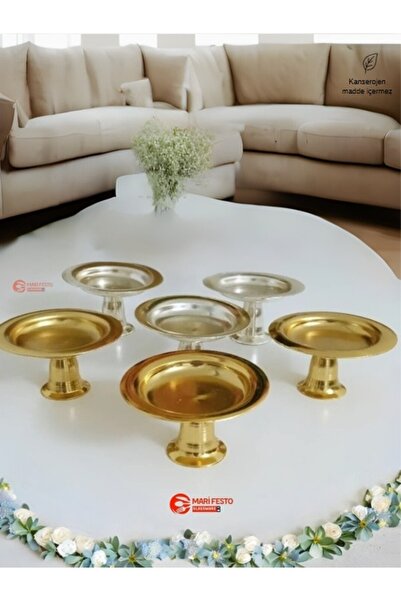 King Queens 6lı Gold Ve Gümüş Kahve Yanı Makaronluk / Lokumluk ( 3 Adet Gold ...