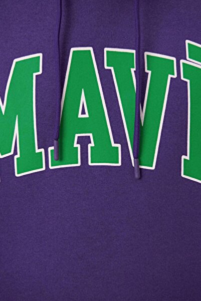Mavi M067149-70693-fw Baskılı Sweatshırt Canlı Mor Erkek Sweatshirt