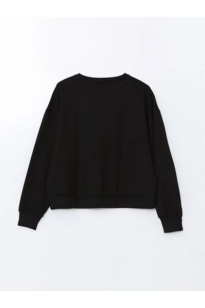 LC Waikiki Hanorac oversize pentru femei XSIDE Black Crew Deck