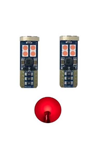 Erlight 12 Led T10 Park Plaka İç aydınlatma Ampulü Kırmızı