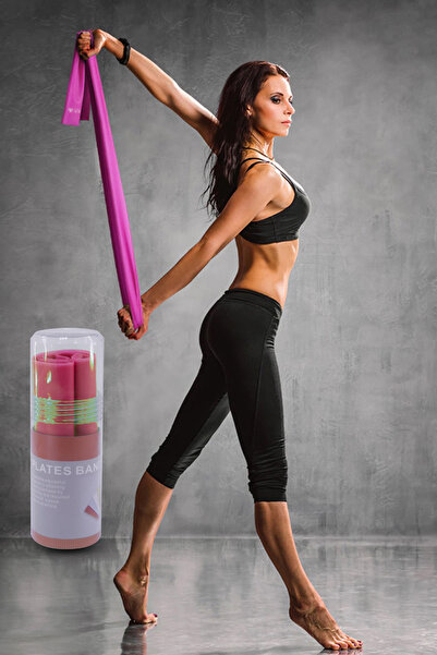 Telvesse Pilates Bandı Yoga Egzersiz Esneme Spor Bandı Kırmızı-pembe