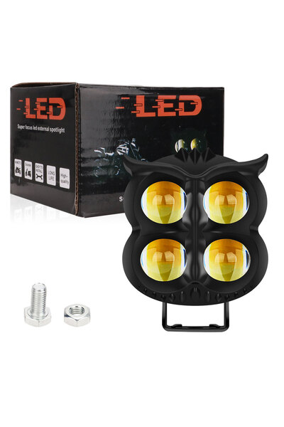 Choice 1 قطعة 1 قطعة مصباح أمامي للدراجات النارية LED على شكل بومة 4 أوضاع إض...