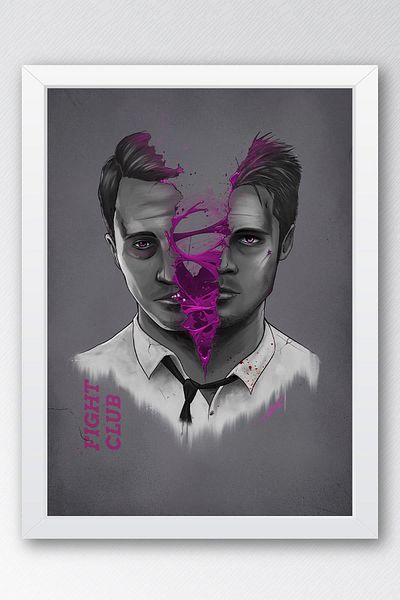 Saturn Επιτραπέζιο με κορνίζα Fight Club Edward Norton - Επιτραπέζια αφίσα ταινίας Fight Club