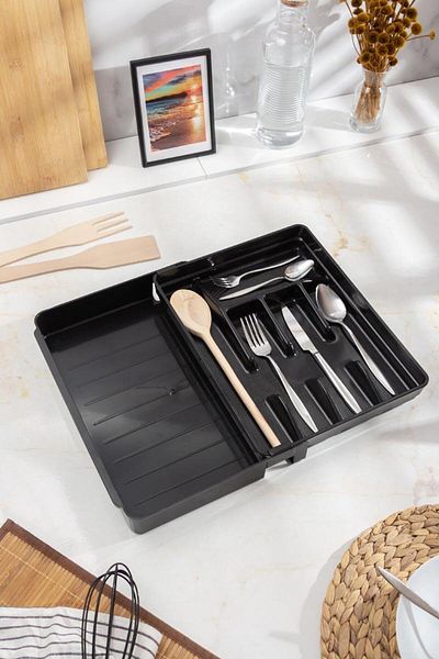 EDALKILIÇ Black Acrylic - Adjustable Drawer and Organizer (35*28*5 / 35*44*5)