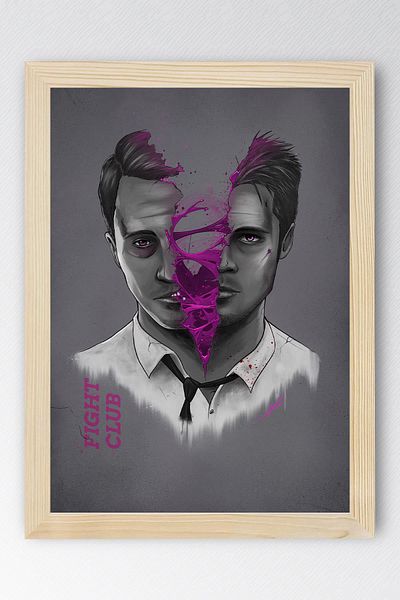 Saturn Pictură înrămată Edward Norton Fight Club - Pictură poster film Fight Club