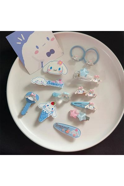 Choice A-12pcs Sanrio Cinnamoroll Hairpin For Girls Kawaii Hair Accessories Suit Hair Clip Hello Kitty Bb C