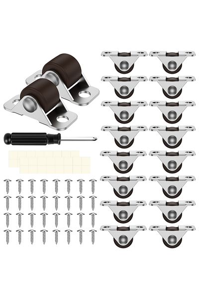 Choice 16pcs 16/32 Pcs Furniture Castors Directional Casters Fixed Caster Wheels Mute Rubber Non Swivel Cas