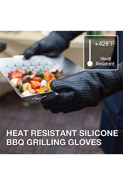 Choice1 Oven Mitts Bake Silicone Gloves Anti-scald Microwave Oven Baking Gloves BBQ Gloves Anti Heat Resi...