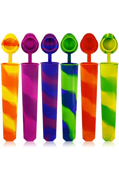 Choice 6pcs 6pcs Popsicles Molds Reusable Baby Ice Cream Molds Food-grade Silicone Multi-colored Popcical M