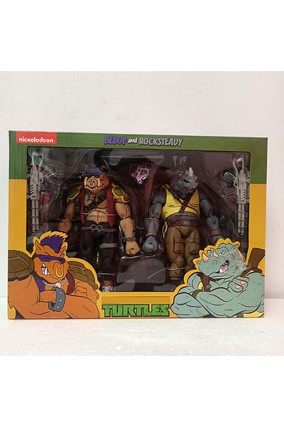 Hot Toys مع صندوق قطعتين/مجموعة من Neca Shredder Michelangelo Foot Solder Donatello Krang Figure Bebop Rocksteady Tur