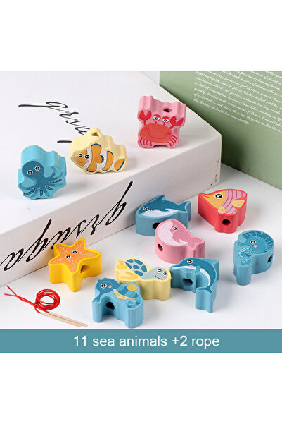 Choice لعبة ربط خشبية من مونتيسوري للأطفال من جي كيدز، خرز خشبي يدوي الصنع، ح...