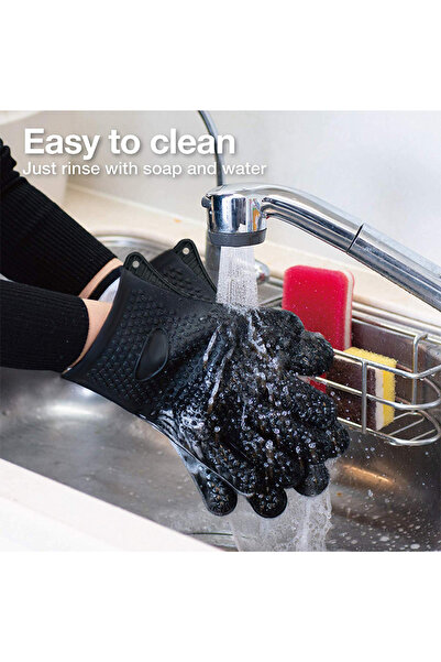 Choice1 Oven Mitts Bake Silicone Gloves Anti-scald Microwave Oven Baking Gloves BBQ Gloves Anti Heat Resi...