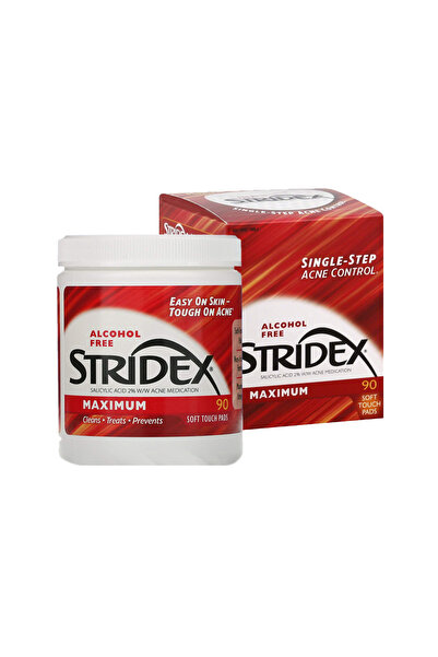Stridex ضمادات ماكسيموم للتحكم بحب الشباب بخطوة واحدة من سترايدكس 90 قطعةStridex