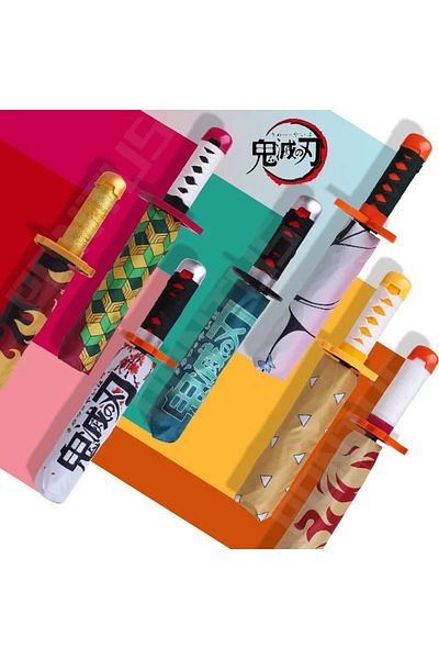 Choice Demon Slayer Kokushibo Katana Umbrella 3-folding Kimetsu No Yaiba Tanjirou Anime Sword Umbrella P...