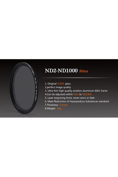 Choice 67mm Nd2-nd1000 Slr Dslr Camera Variable Nd Filter Neutral Density Fader Adjustable Nd2-400 49 52 55