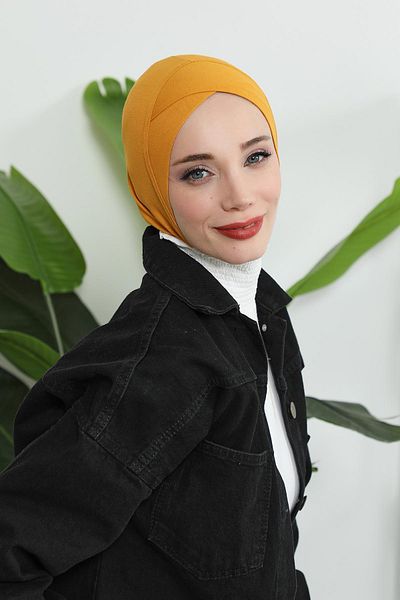 Aisha's Design Combed Cotton Bonnet with Cross Detail on the Front, Tb-4, Tb-4