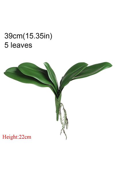 Choice 39cm-5 Leaves Artificial Silk Flower Bouquet Phalaenopsis Leaf Artificial Plant Leaf Decorative Home
