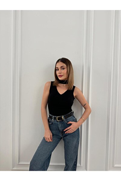 Moda Hour BLUZĂ CU MÂNERE ZERO CU GĂRĂ ÎN V