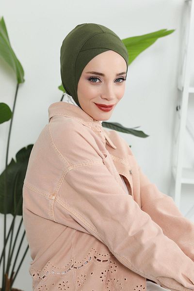 Aisha's Design قبعة من القطن الممشط مع تفاصيل متقاطعة في الأمام، tb-4، tb-4