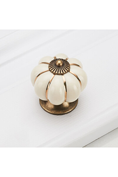 Choice مقابض أدراج سيراميك على شكل قرع مقاس 40 مم من كاك بيج، مقابض أبواب خزا...