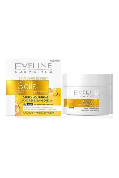 Eveline 3 Oils+ PEPTIDES Deeply Nourishing Day-Night Cream 50ml
