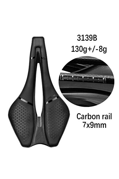 Choice سرج دراجة إليتاون 3139B من الكربون، خفيف الوزن 130 جرام، مقاس 245 × 13...