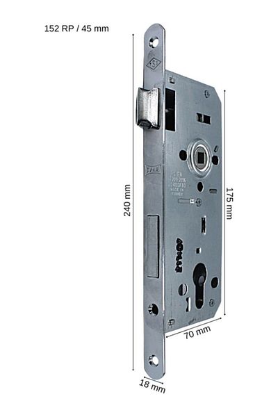 Otantik Çarşı 1520Rp Model 45 mm Chrome Oval Castle Lock