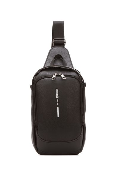 Newish Polo 2404-1 Geantă neagră pentru corp Uziko - Geantă de umăr și spate încrucișată