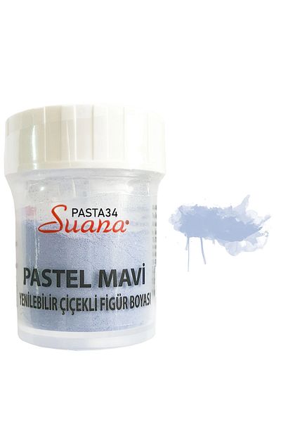 Pasta34 Suana Pastel Blue Figure Flower Paint - Edible