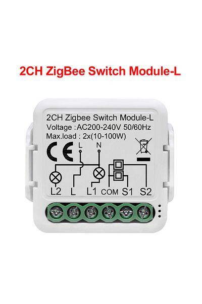 Choice 2 Gang Girier Tuya Zigbee 3.0 Smart Light Switch Module No Neutral Wire Required Works With Alexa Go