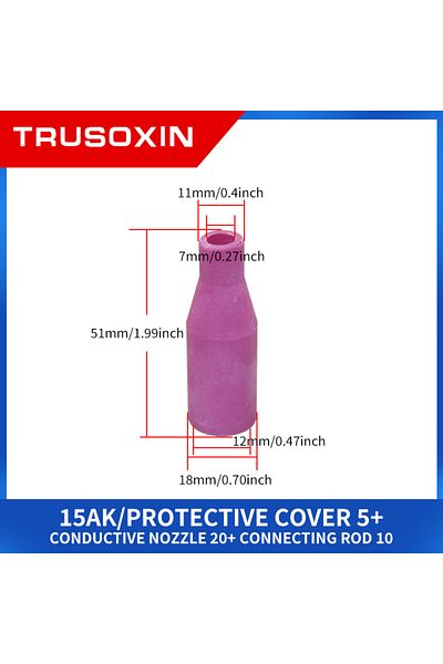 GUUELD 0.8mm 13pcs Welding Torch Gas Ceramic Nozzle 15ak Argon Arc 0.6/0.8/1.0/1.2mm Nozzle Holder Contact
