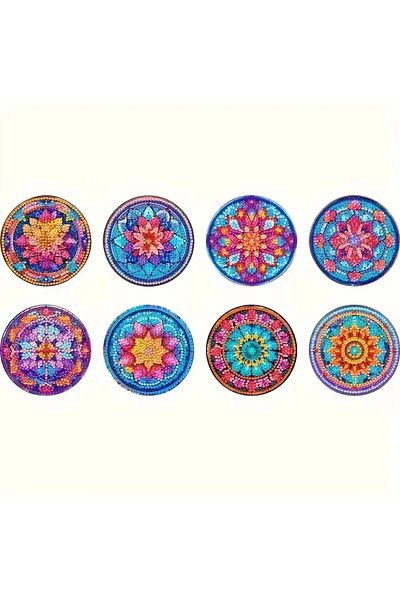 Choice 8pcs Without Holder 6-8pcs/set Diy Cats Diamond Painting Coasters For Drinks Anti Slip Wood Coasters