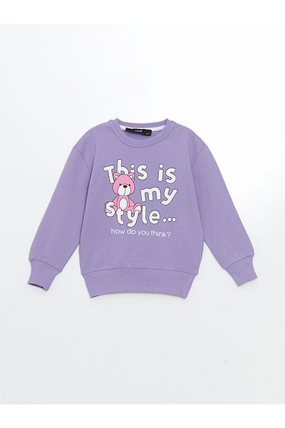LC Waikiki Lcw Crew Neck Printed Baby Girl Sweatshirt