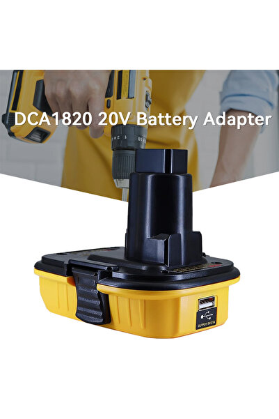 Choice محول USB DCA1820 لأدوات Dewalt 18V يحول بطارية Dewalt 20V ليثيوم إلى ب...