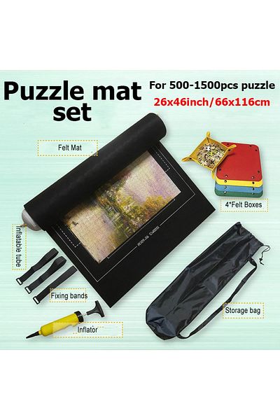 Choice 1500pcs Set Black Puzzle Storage Mat Anti Slip Felt Fabric Portable Storage Blanket Tool 1500-3000 C